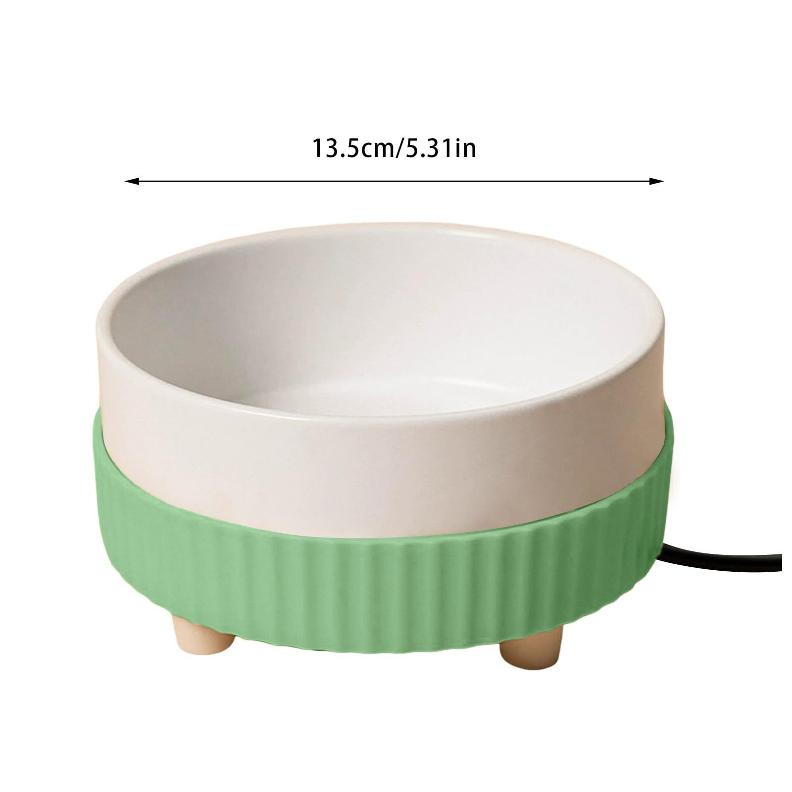 Heated Water Bowl for Dog Cat,USB Rechargeable Pet Heating Bowl,Pet Water Bowl Heater,Quiet Animal Drinking Bowl Dispenser,Outdoor Heated Dog Bowl,Heated Pet Bowl for Kitten Puppy (White)