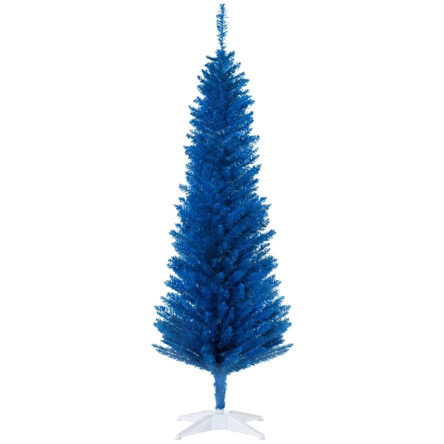 Astoutdoor 5 ft Artificial Christmas Tree, Slim Pencil Style, Blue, Plastic, 294 Tips, 19.75 in Diameter