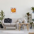 thumbnail image 2 of Hello Fall Sentiment Orange Pumpkin Autumn Tree Leaves Typography Framed Art Print Wall Art, 17x17, 2 of 7