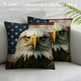 thumbnail image 3 of JEUXUS  Bald Eagle USA Flag Throw Pillow Cover, Grunge American Flags Farmhouse Decorative Throw Pillow Covers for Sofa Couch Home Decoration, 3 of 5