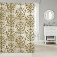 thumbnail image 2 of Manfei Gold Damask Flower Bathroom Curtain 72x84 for Women, Vintage Bohemian Mandala Bath Curtain, Victorian Baroque Style Shower Curtain 72x84, Bathroom Accessories Sets Decor, Waterproof, 2 of 5