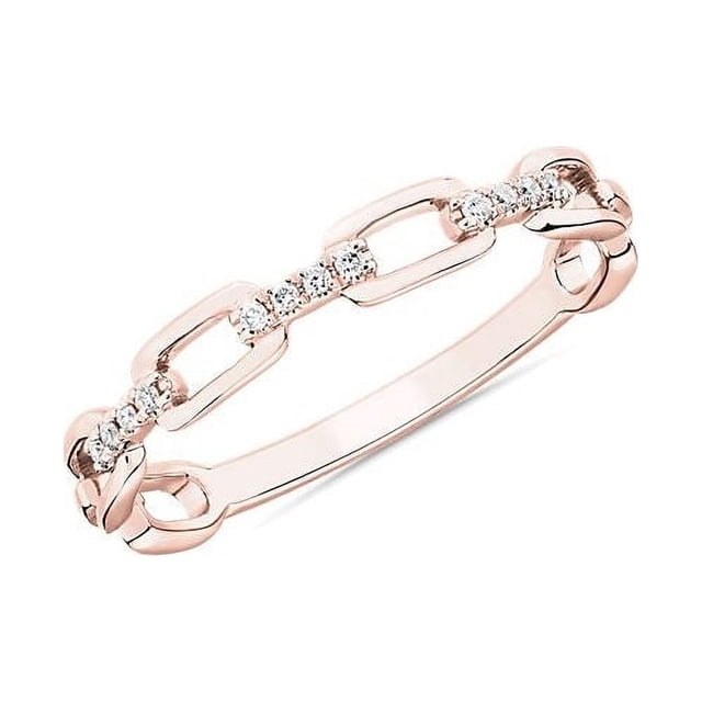 0,15 Ct P. T. R. Rond Naturelle Diamond Design le Plus Récent Bague d'Éternité de Mariage pour Femmes en Or Rose 18K Massif Taille 8