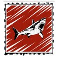 thumbnail image 3 of Ambesonne Shark Shower Curtain, Killer Ocean Creature, 69"Wx84"L, Black White Burnt Sienna, 3 of 3
