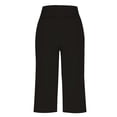 thumbnail image 7 of Women's Wide Leg Pants Stretch Knit Elastic Waist Slant Pocket Loose Running Yoga Casual Capri Stretch Dress Casual Flowy Palazzo Pants Women, 7 of 7