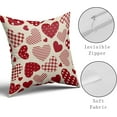 thumbnail image 2 of Valentines Day Pillow Covers 20x20 Set of 2 Buffalo Plaid Polka Dot Stripes Red Love Heart Print Decorative Throw Pillows Rustic Valentine Themed Pillow Cases Decor for Couch Sofa Bed, 2 of 6