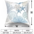thumbnail image 5 of Nautical Coastal Throw Pillow Covers 18x18 Inch Summer Ocean Themed Seashell Coral Starfish Pillow Cases Set of 2 Soft Cotton Square Cushion Covers for Home Couch Sofa Patio Bedroom, 5 of 6