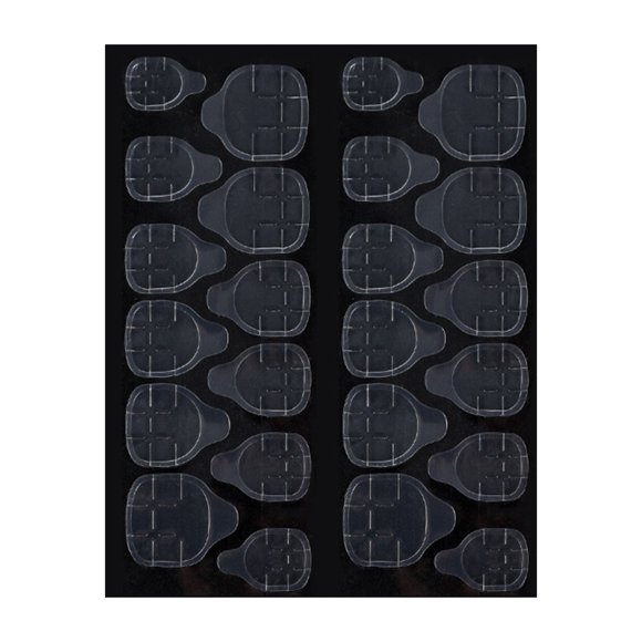 24 piezas/hoja impermeable de doble cara para uñas postizas, adhesivo de gel transparente para uñas