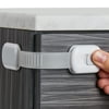 Child Safety Strap Locks (6-Pack) Baby Locks for Cabinets and Drawers, Toilet, Fridge & More. 3M Adhesive Pads. Easy Installation (White/Gray)