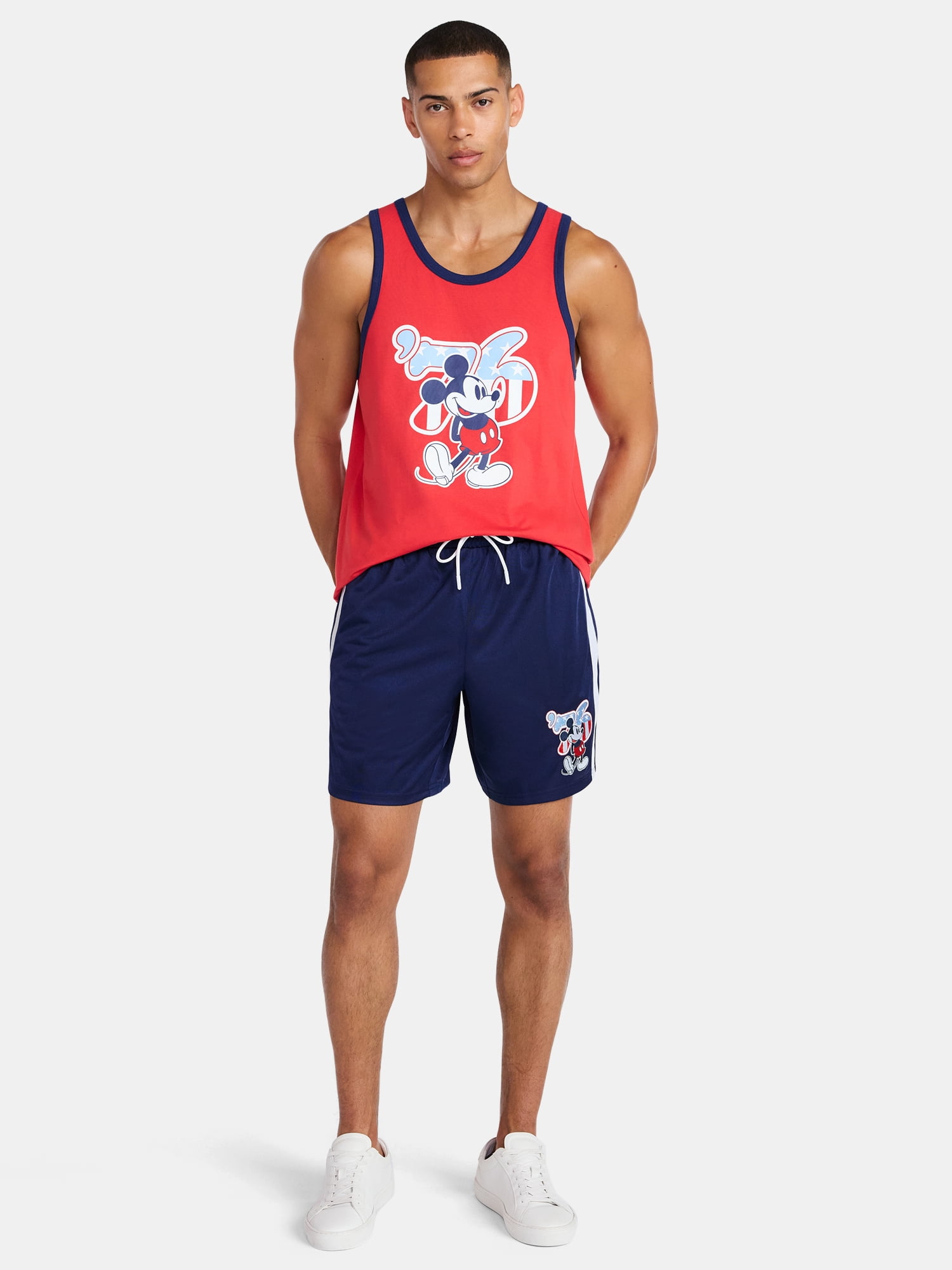 Disney Men's Mickey Mouse Spirit of 76 America 250 Graphic Shorts, 9'' Inseam, Sizes XS-5XL
