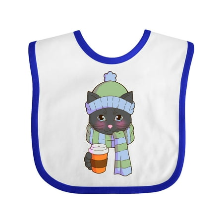 

Inktastic Cute Black Cat in Scarf and Hat Gift Baby Boy or Baby Girl Bib