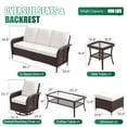 thumbnail image 4 of Sunmthink 7-Piece Patio Furniture Set, High Back Swivel Rocker Chairs with Thick Cushions, Wicker Rattan Outdoor Sectional Sofa with Coffee Table & Ottoman, Beige, 4 of 7