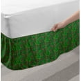 thumbnail image 2 of Botanical Bed Skirt, Paisley Leaves Flowers Forest Foliage in Boho Tones Scroll Blossom Pattern, Elastic Bedskirt Dust Ruffle Wrap Around for Bedding Decor, 4 Sizes, Lime Green Pink, by Ambesonne, 2 of 2
