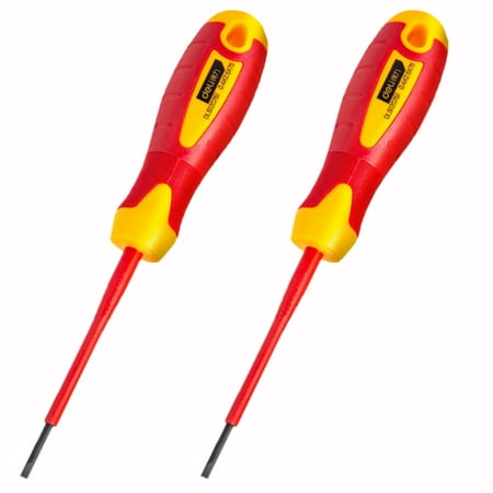 

2 Pack Deli Insulated Flat Head Phillips Screwdriver Slotted Screwdriver Magnetic Tip Cross Head Nut Driver PH060MM PH180MM PH2100MM