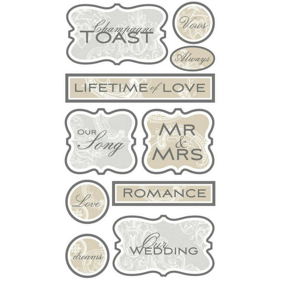 EK Success Epoxy Word Stickers - Wedding