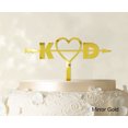 thumbnail image 1 of Initial Custom Wedding Cake Topper Personalized Mirror Cake Topper Color Option Available 6-8 Inches Wide, 1 of 1