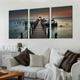 thumbnail image 2 of ONETECH - Long Pier Impassive Lake Clear Sky Wall Art Painting Pictures Print On Canvas City The Picture for Home Modern Decoration 12''x16''X3 Panels, 2 of 4