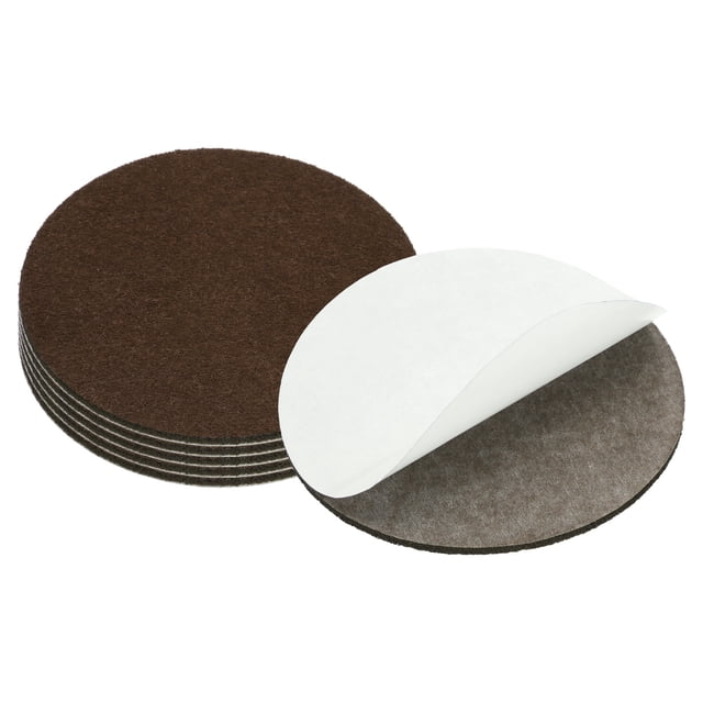 Uxcell 4 Inch Diameter Lamp Base Felt, 6Pack 3mm Thickness Round Soft Adhesive Felt, Coffee
