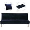 thumbnail image 3 of SHANNA Stretch Futon Covers Armless Sofa Bed Cover for Sofa Length 70.9-82.7 Inches (Navy Blue), 3 of 14