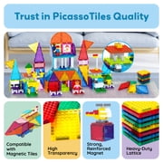 PicassoTiles Magnetic Brick Tiles Building Block Set, STEM Creative Construction Toy with Socket Spikes, Educational Imaginative Learning Kit