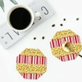 thumbnail image 3 of Bingfone Vintage Popcorn Leather Drinks Coasters with Set of 6,Suitable for Home Kitchen,Coffee Cup Coasters Home Gift, 3 of 7