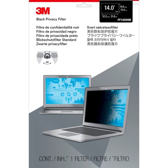 3m 14.0" Widescreen Laptop Privacy Filter - 14"notebook, Monitor (pf140w9b)