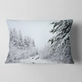 thumbnail image 2 of Designart Frosted Forest Trail in Fall - Landscape Photo Throw Pillow - 12x20, 2 of 5