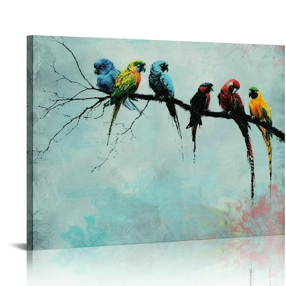 YILUYINQING Birds Branch Sky Canvas Prints Wall Art Decor 16x24 16x12in