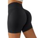 thumbnail image 1 of Pantalones cortos de yoga de cintura alta para mujer, pantalones cortos atléticos sin costuras con control de barriga para gimnasio en casa, entrenamiento para correr, negro M, 1 of 5