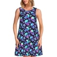 thumbnail image 1 of Disketp Skull flower tie dye para Vestido sin Mangas para Mujeres, Vestidos de Verano para Mujeres, Casual y Holgado para la Playa, 1 of 7