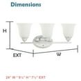thumbnail image 6 of Aspen Creative 62231, 3-Light Bathroom Vanity, 24" Wide, Transitional Design, Chrome Finish, 6 of 6