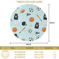 thumbnail image 3 of Football and Basketball Blue Pattern Round Tablecloth 60"x60", Wrinkle Resistant Wipeable Table Cover for Kitchen Dining Room Picnic Patio and Party, 3 of 6