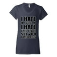thumbnail image 2 of Wild Bobby I Hate You I Hate This Place See You Tomorrow Gym/Workout Women Standard V-Neck Tee, Navy, Medium, 2 of 5