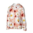 thumbnail image 2 of Sigee Daisy and Ladybug Print UPF50+ Men's Sun Protection Hoodie Shirt SPF UV Shirt Long Sleeve Fishing Outdoor Lightweight, S-3XL, 2 of 9