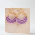 thumbnail image 5 of Raffia Hoop Earrings for Women Girls Fun Boho Summer Beach Earrings Lightweight Handmade Straw Wicker Rattan Dangle Earrings Statement Geometric Round Drop Earrings, 5 of 5