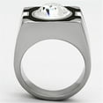 thumbnail image 3 of Luxe Jewelry Designs Men's Stainless Steel Solitaire Ring with Top Grade Crystal - Size 10, 3 of 4