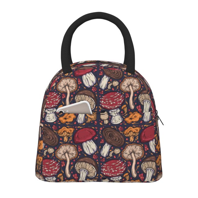 Disketp Forest Wild Mushroom Bolsa Térmica para Almuerzo, Lonchera con Abertura Amplia y Gran Capacidad, Organizador Reutilizable para Mujeres, Hombres y Adultos