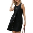thumbnail image 4 of INSPIRE CHIC Women's Shift Dress Sleeveless Summer Casual Tunic Tank Dresses M Black, 4 of 6