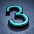 thumbnail image 1 of Glow in the Dark House Numbers - Aqua / Solar Powered House Numbers - Aqua, 1 of 1