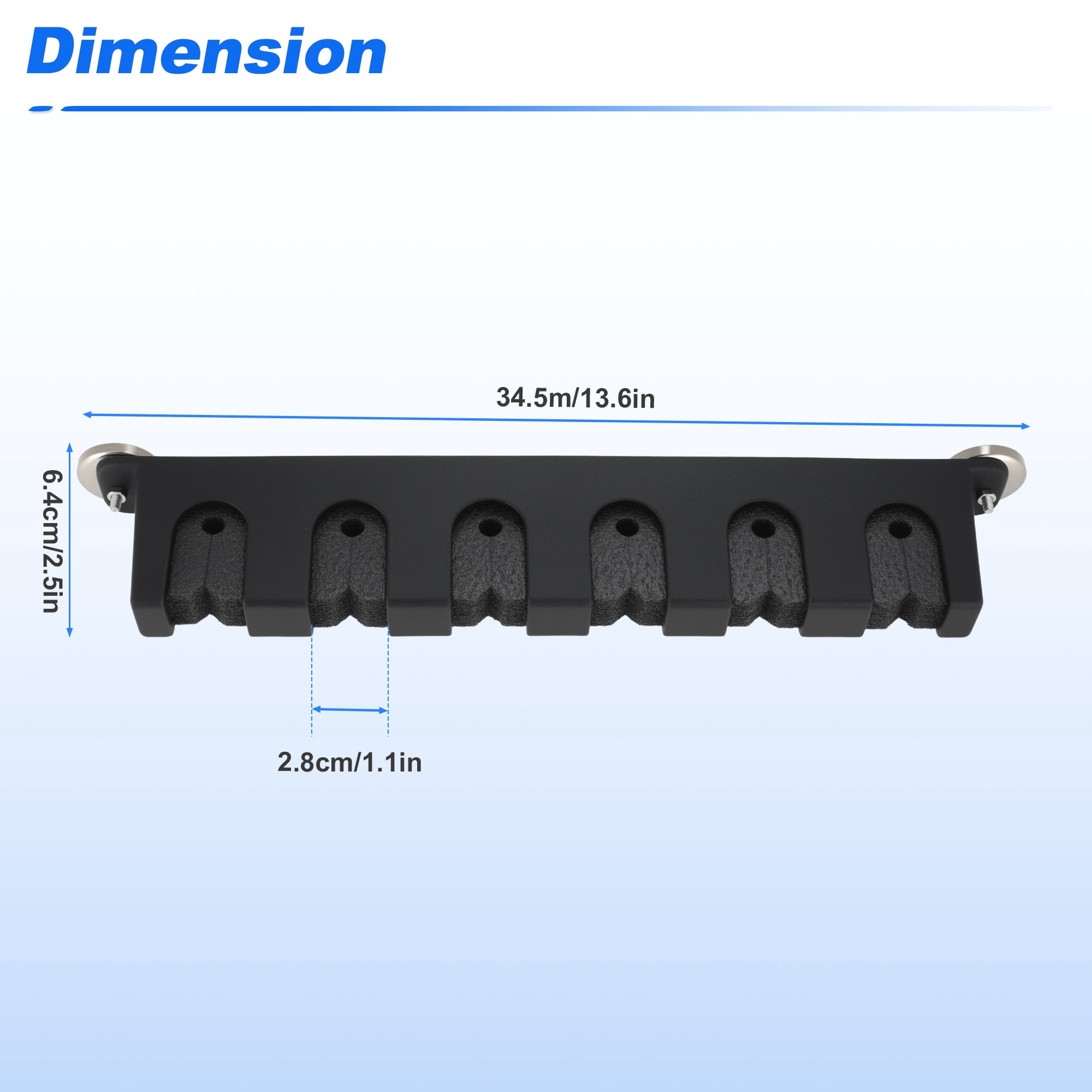 Unique Bargains Magnetic Fishing Rod Holder for Car Black + Dark Grey 6 Rods 2 Pcs