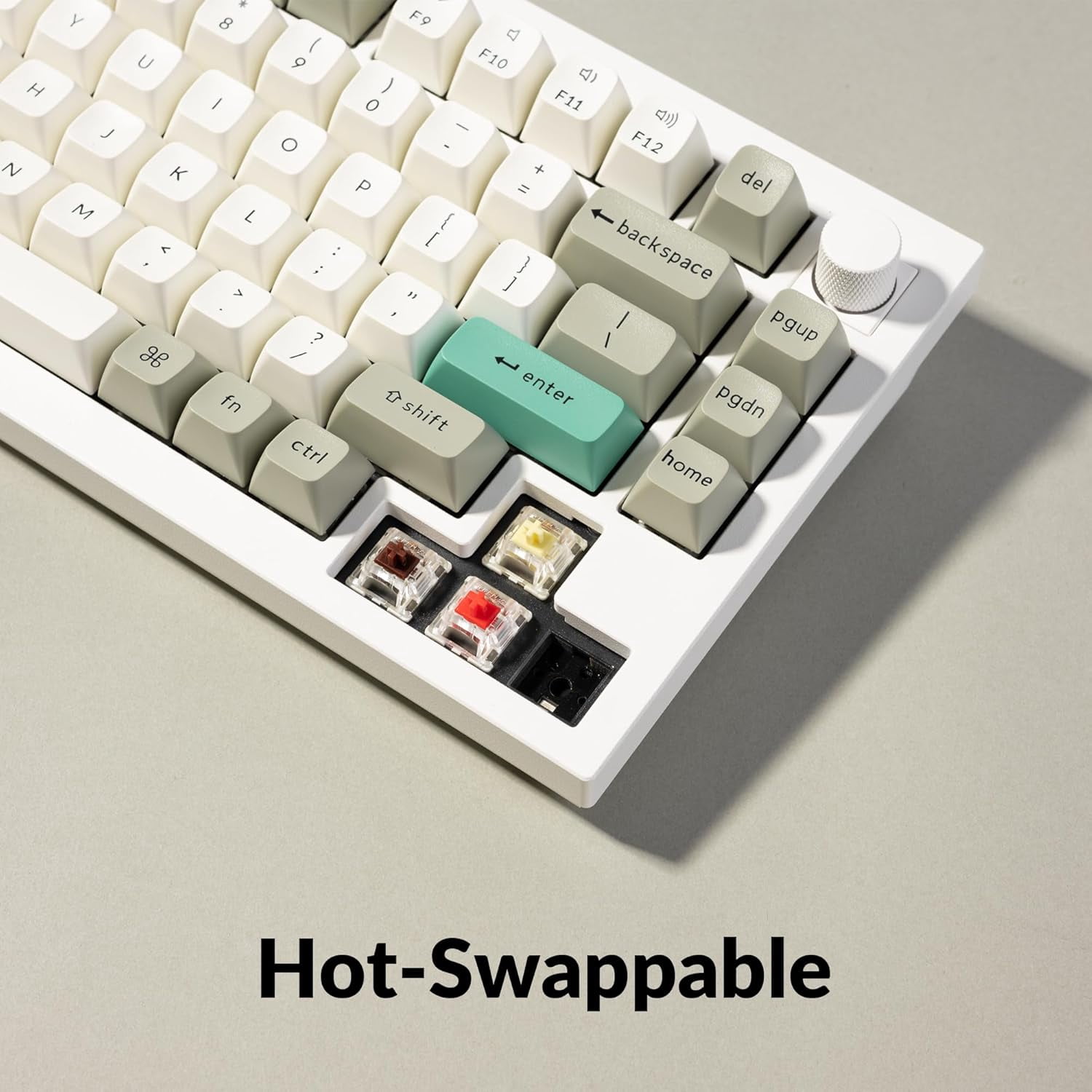 Keychron Q1 Max RGB Mechanical Keyboard, QMK, Full Metal, 2.4G/Bluetooth/Wired, Hot-Swappable Gateron Jupiter Red, Mac/Windows/Linux – White
