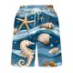 thumbnail image 4 of Puntoco Pantalones Cortos Con Estampado Hawaiano Para Hombre, Pantalones Cortos Con Bolsillo Y Cordón, Color Xl, 4 of 5