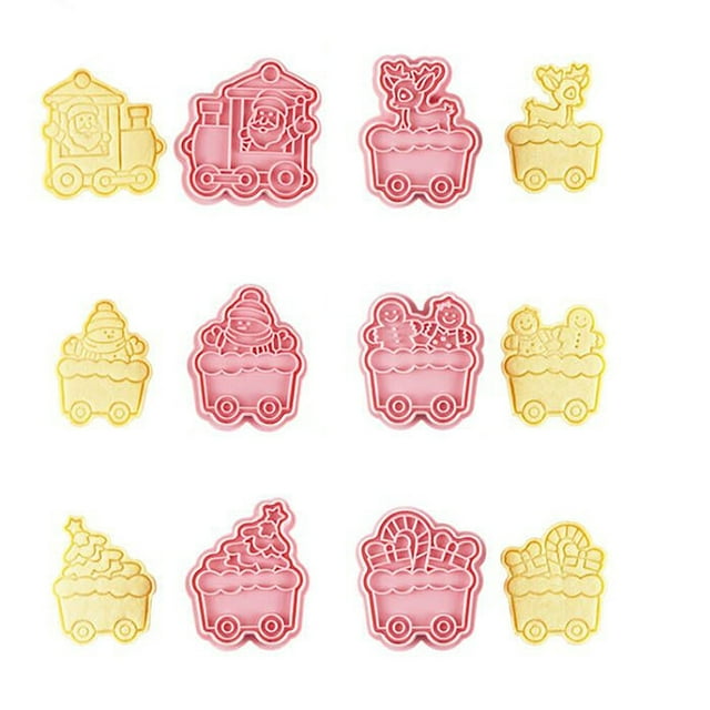 Crea formas festivas con moldes de árboles, Papá Noel y renos para delicias navideñas Cortadores de galletas navideños en 3D
