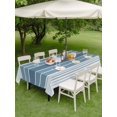 thumbnail image 5 of Outdoor Tablecloth with Umbrella Hole, Blue Ombre Stripe Spillproof Waterproof Outdoor Table Cover, Farmhouse Striped Gradient Patio Tablecloths for Party Picnic Camping, Rectangle 52"x70", 5 of 9