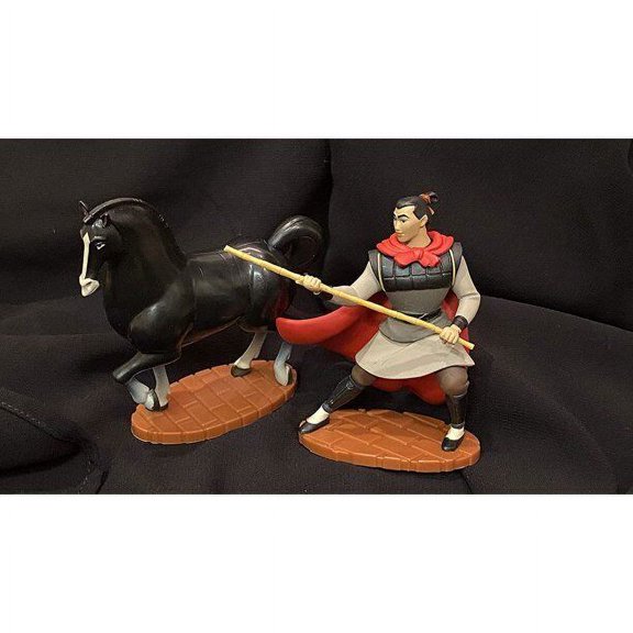 Li Shang & Khan Horse PVC Figure Figurine Cake Topper Mulan Disney 4" NEW GIFT