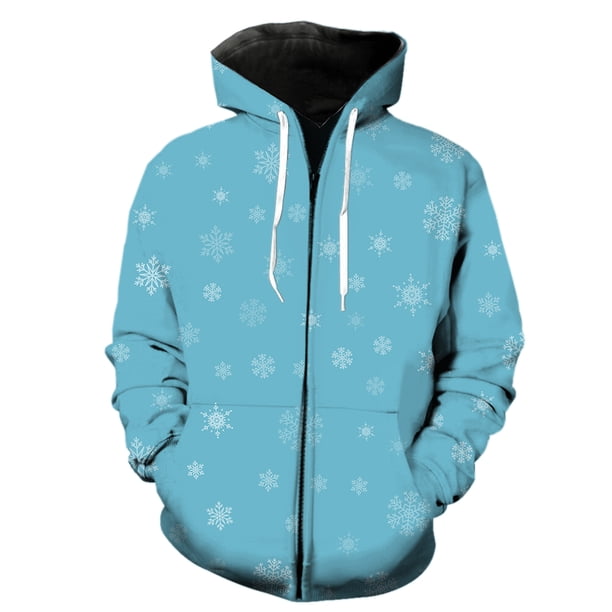 Sudadera con capucha y cremallera para hombre, con estampado de copos de nieve de invierno, de gran tamaño, genial, gran oferta 2024, hip hop, divertida, informal, primavera, moda, estampado 3D para a