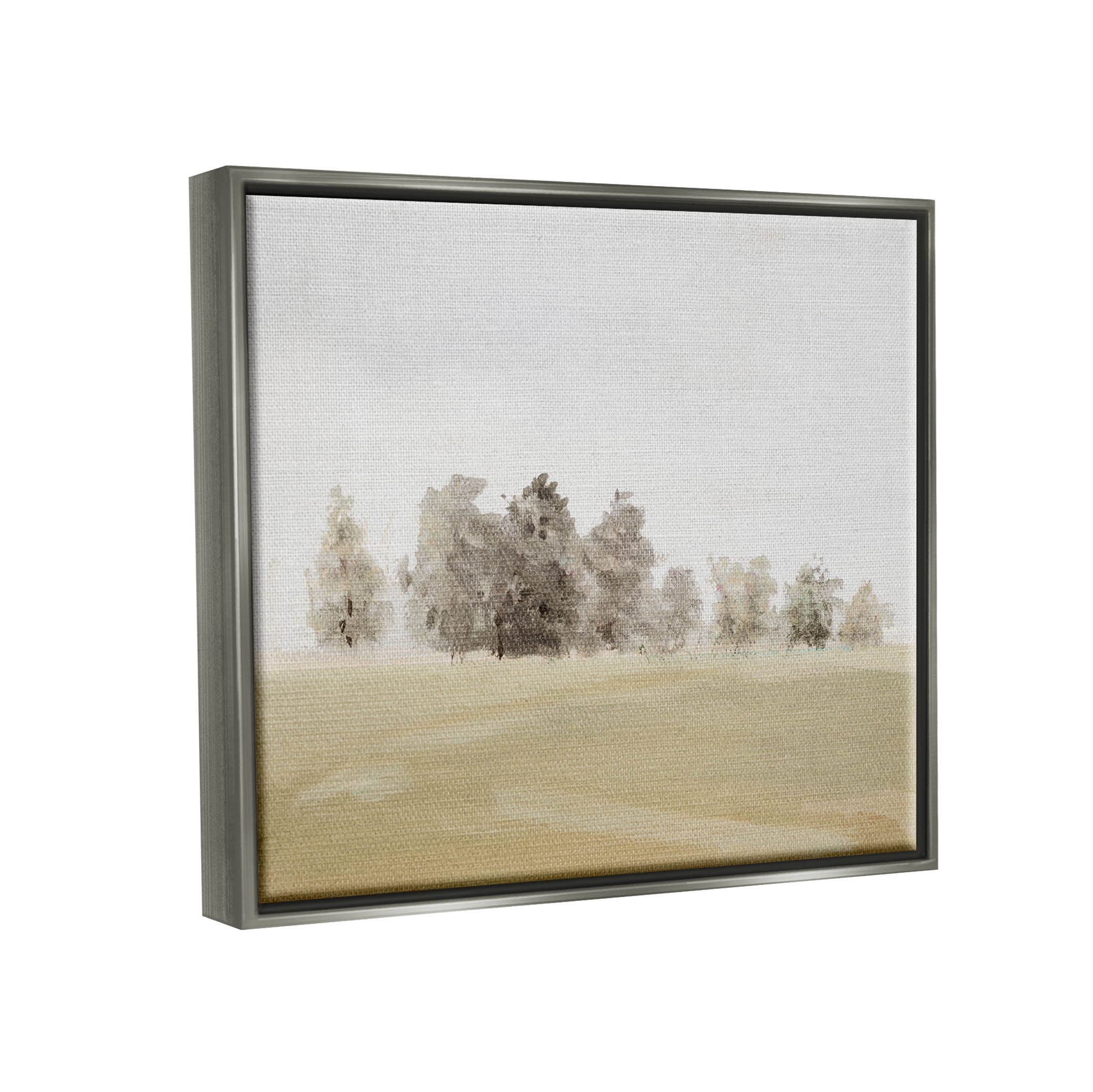 Stupell Industries Abstract Distant Foggy Trees Painting Luster Gray Floating Framed Canvas Print Wall Art, Design by Lanie Loreth