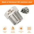 thumbnail image 5 of Uxcell 2pcs Stainless Steel Pipe Fitting 1/8" NPT Female x 1/2" NPT Male Reducer Hex Bushing Pipe Adapter Fittings Reducing Cast Pipe Connector for Water Oil Gas Tub, 5 of 6