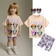 thumbnail image 2 of Disney-camiseta y pantalones cortos con estampado de Minnie Mouse para niños y niñas, ropa de 2 piezas, pijamas para niños pequeños, trajes bonitos, 2 of 5