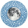 thumbnail image 2 of SAFAVIEH Carousel Kids Moon in the Stars Area Rug, Light Blue/Gray, 3' x 3' Round, 2 of 11