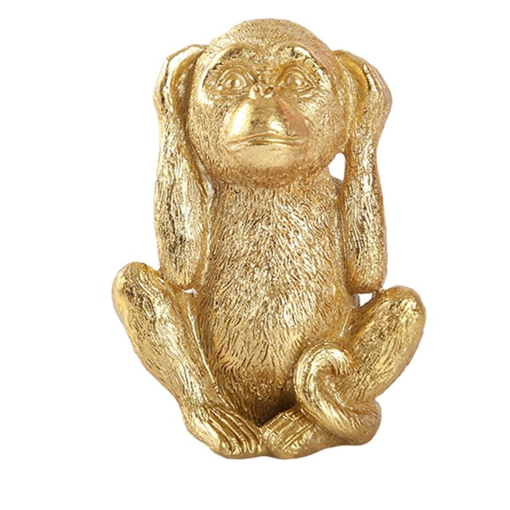Axioma Golden Creative Cute Monkeys Statue Animal Sculpture Home Office Desk Decorative Hear No Evil